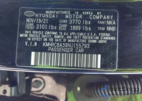 2022 Hyundai Venue Sel from USA, damaged, VIN KMHRC8A39NU155793